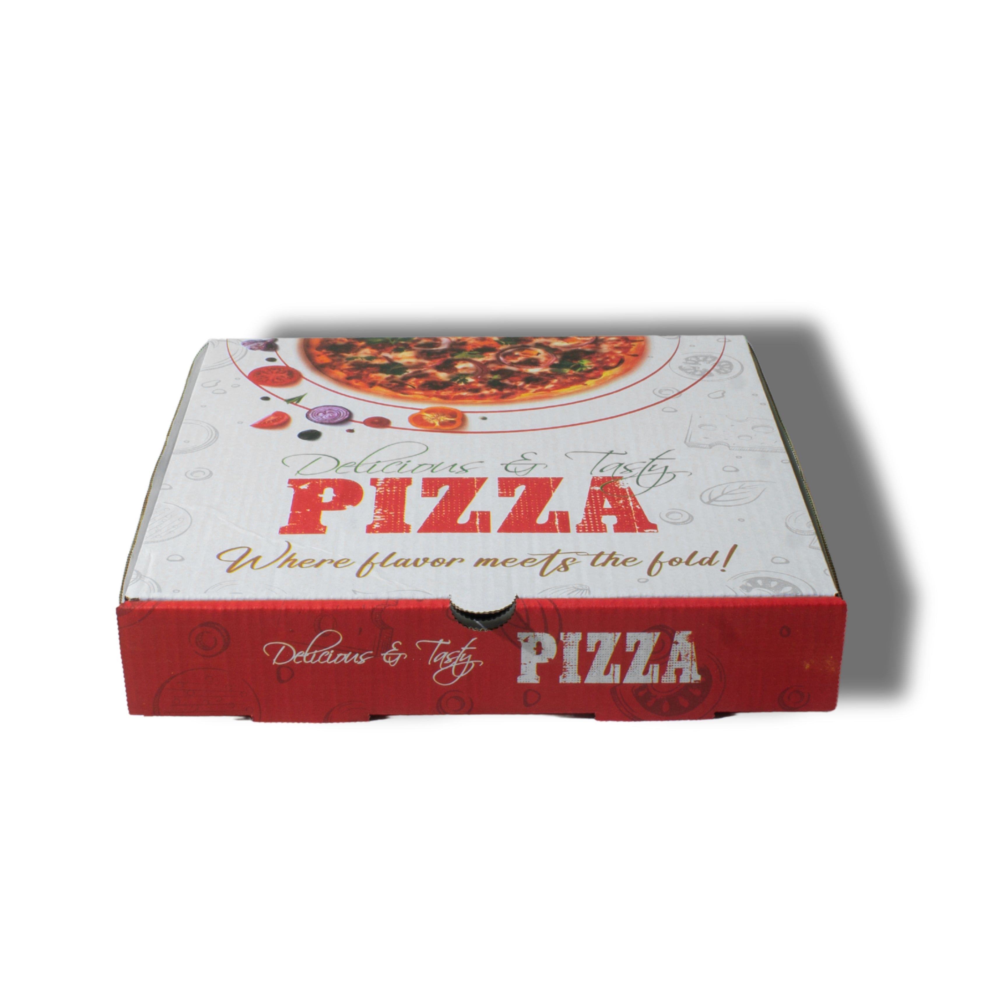 9” Pizza Box Full Colour Print White Liner Heavy Duty Takeaway