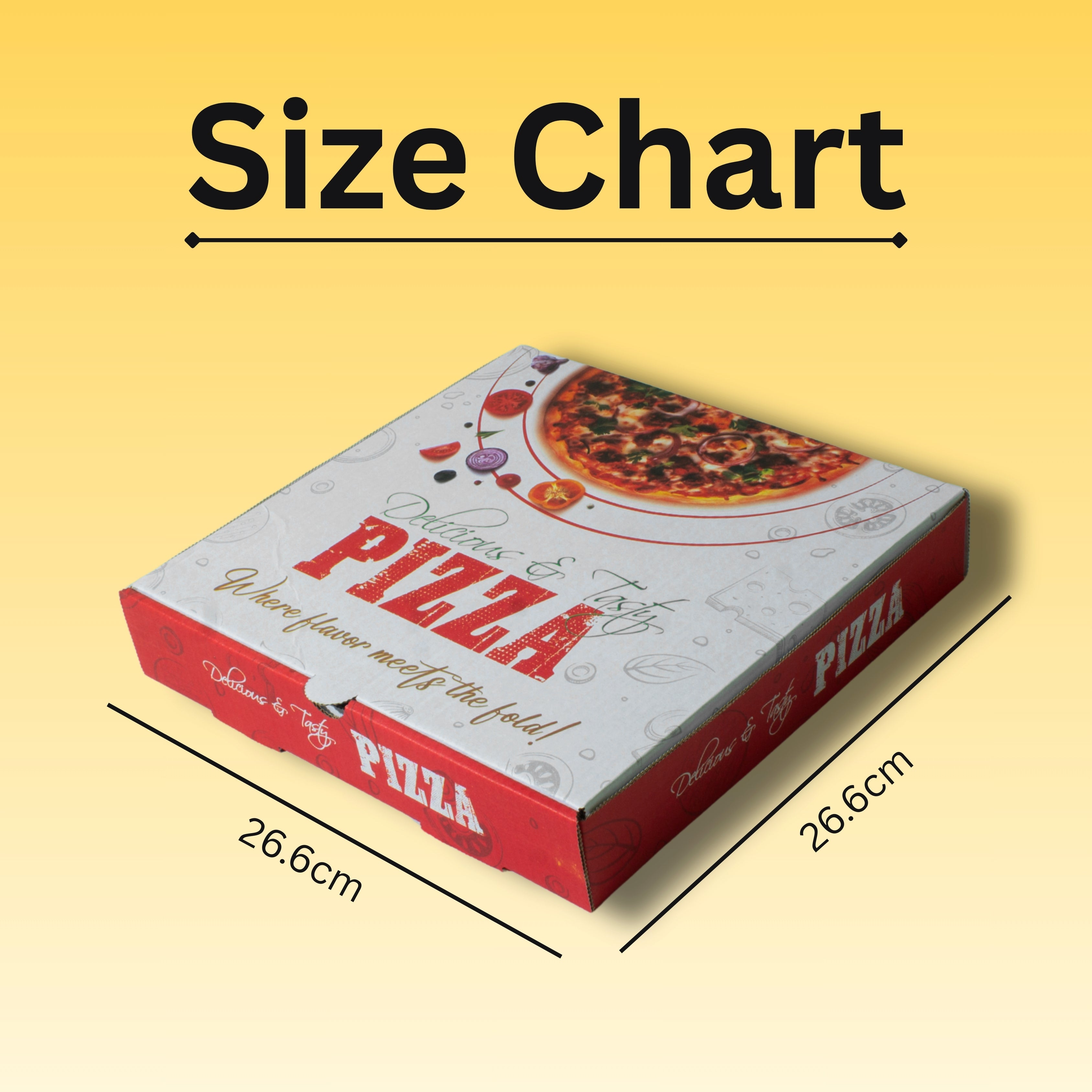 9” Pizza Box Full Colour Print White Liner Heavy Duty Takeaway