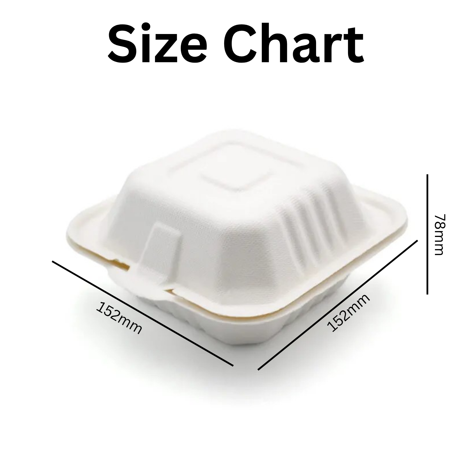 HB - 6 Bagasse Burger Box