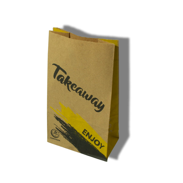 Printed Kraft Takeaway Paper Bag – Food Carrier