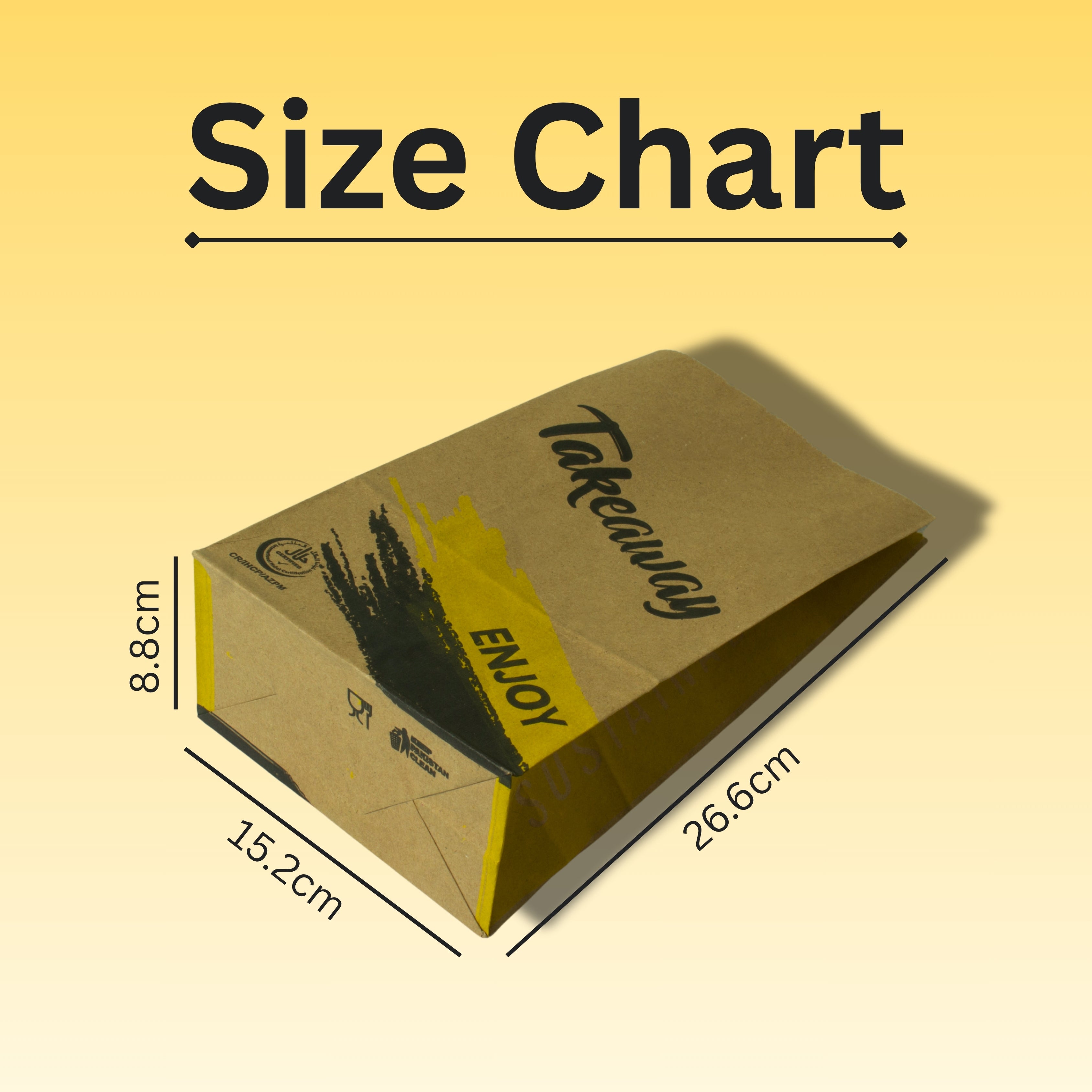 Printed Kraft Takeaway Paper Bag – Food Carrier